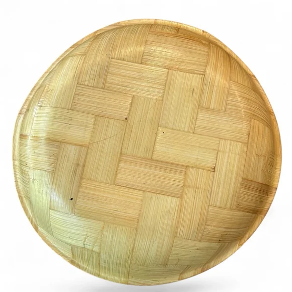 Vintage Florida Landmark Bamboo woven Serving bowl boho Kitschy - Picture 2 of 3